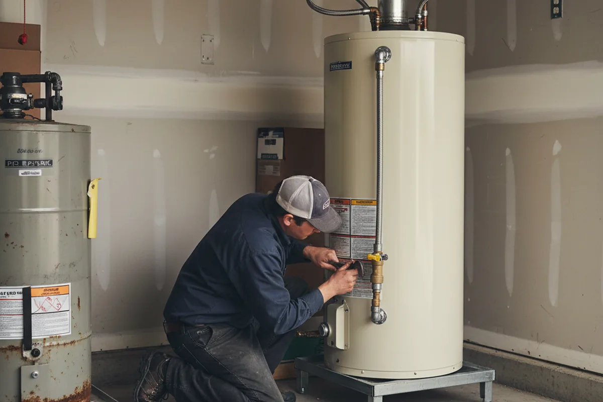 Water heater and shutoff valve replacement in Beecher