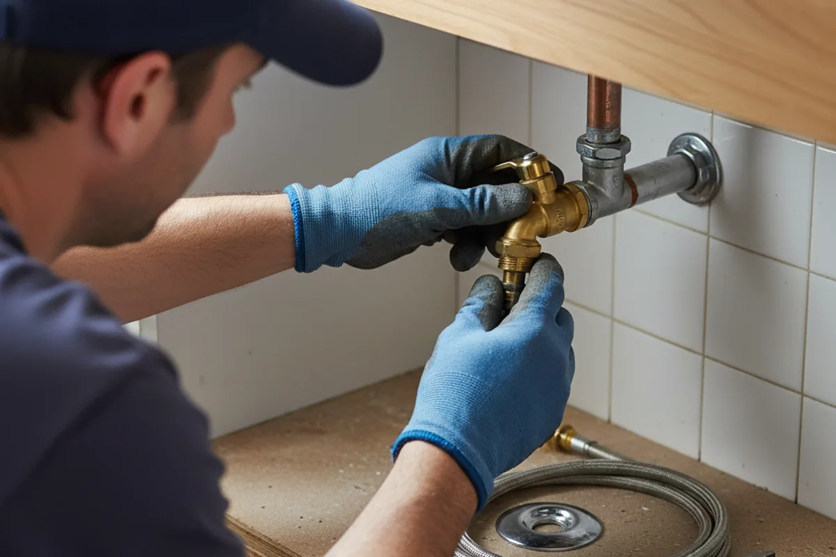 Shutoff valve and fitting work during Emergency Plumbing in Beecher